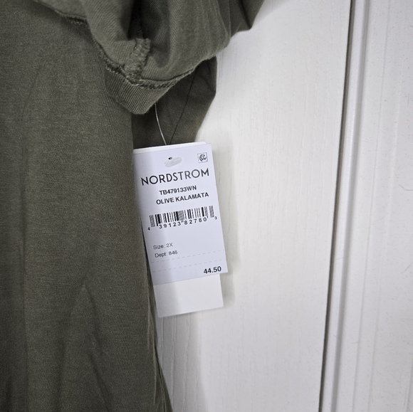 Olive Green oversized T shirt dress - Picture 4 of 4